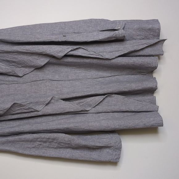 Blu No. 9 Linen Waterfall Cardigan Size XL Grey Pocketed Lagenlook - Picture 4 of 14